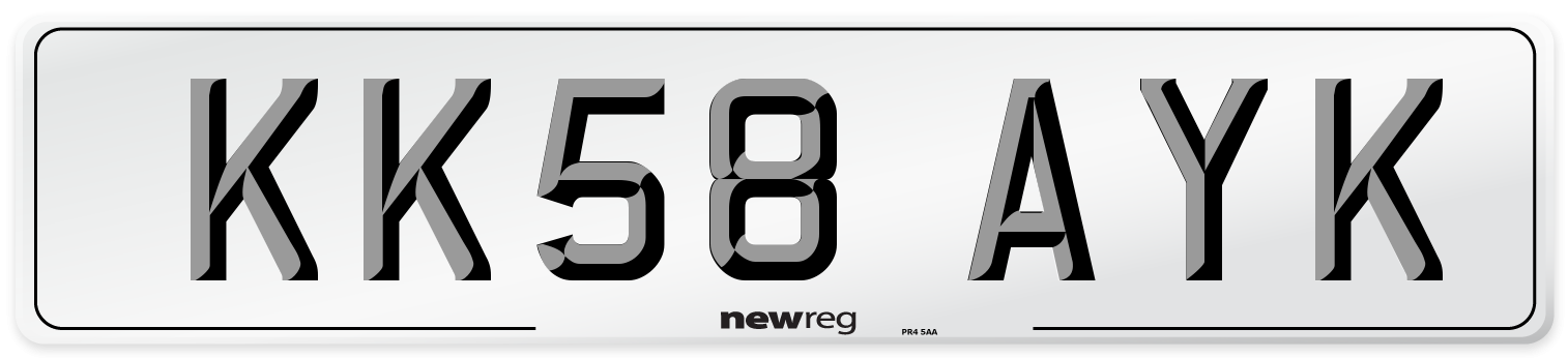 KK58 AYK Number Plate from New Reg